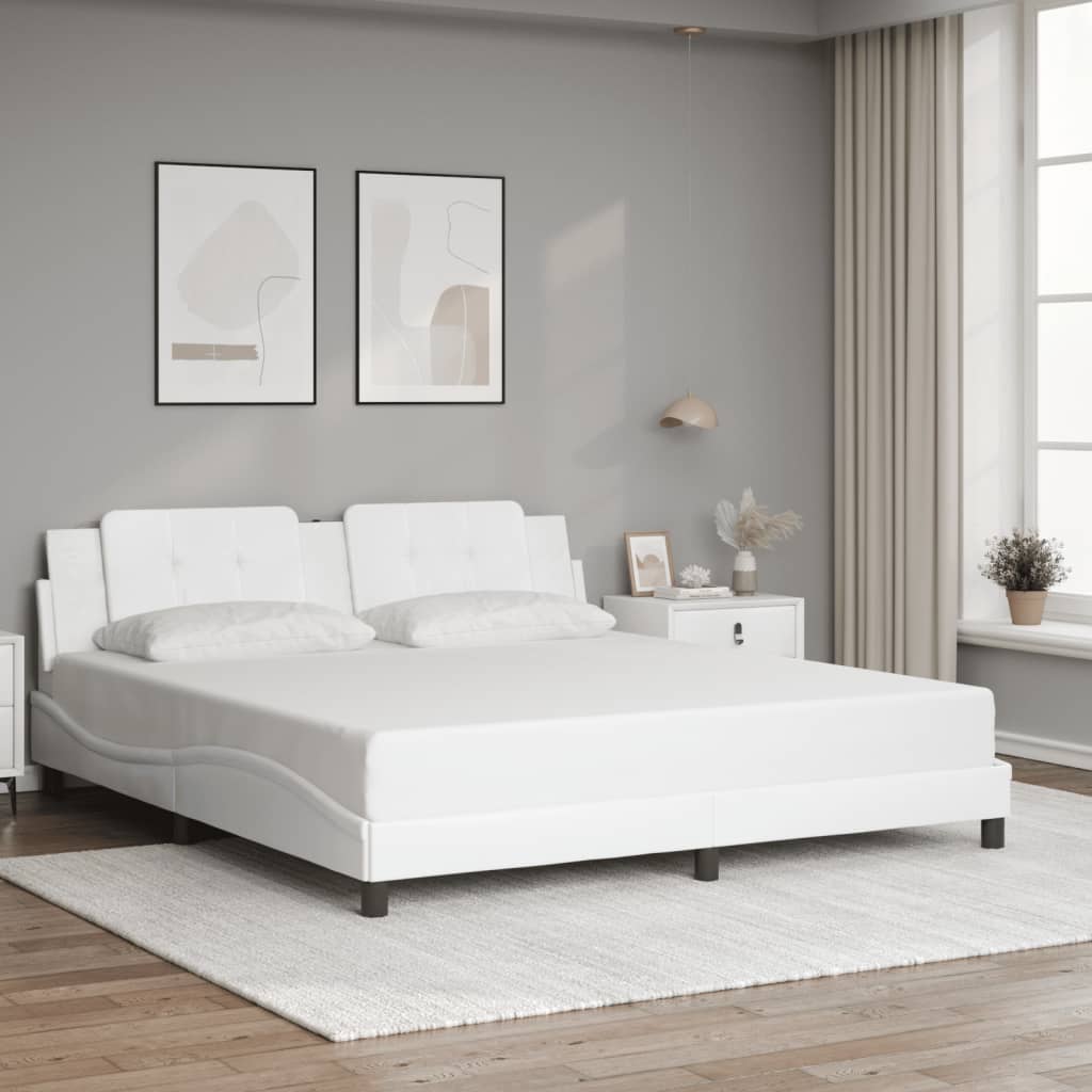 Bedframe met LED zonder matras "Zadar" wit 180x200 cm is nu te koop bij PeponiXL, paradijselijk wonen!