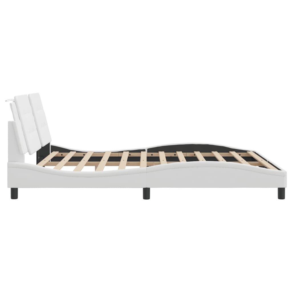 Bedframe met LED zonder matras "Zadar" wit 180x200 cm is nu te koop bij PeponiXL, paradijselijk wonen!