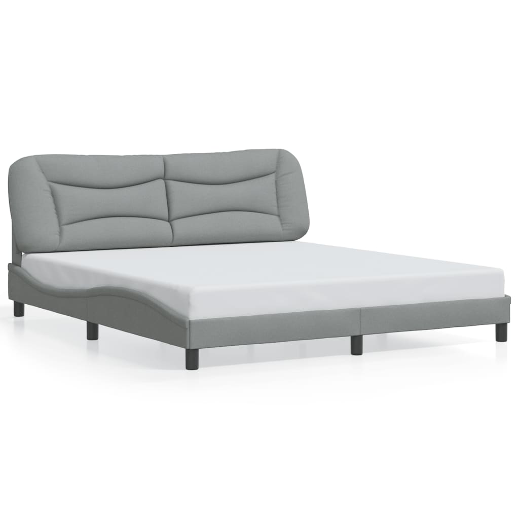 Bedframe met LED-verlichting stof donkergrijs 180x200 cm is nu te koop bij PeponiXL, paradijselijk wonen!