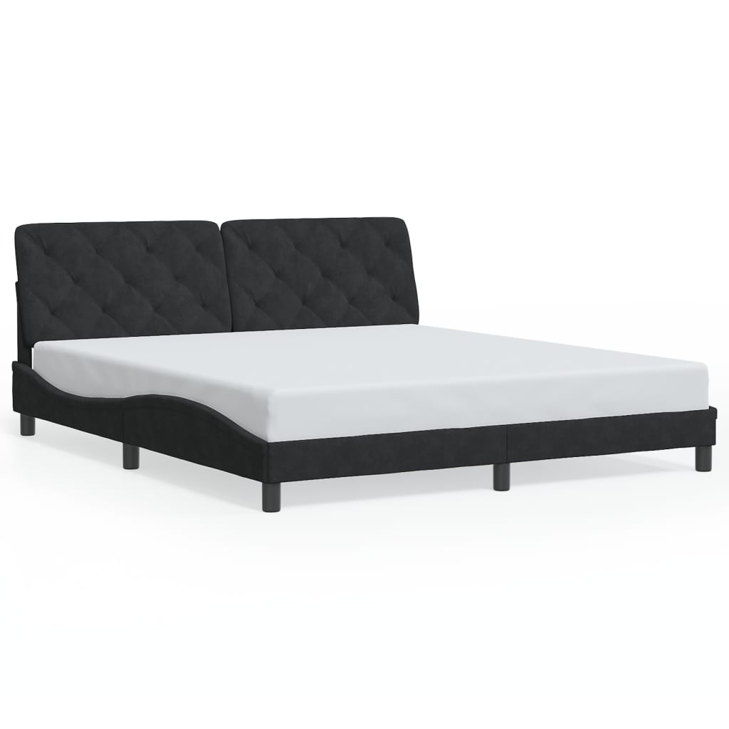 Bedframe met LED-verlichting fluweel zwart 180x200 cm is nu te koop bij PeponiXL, paradijselijk wonen!