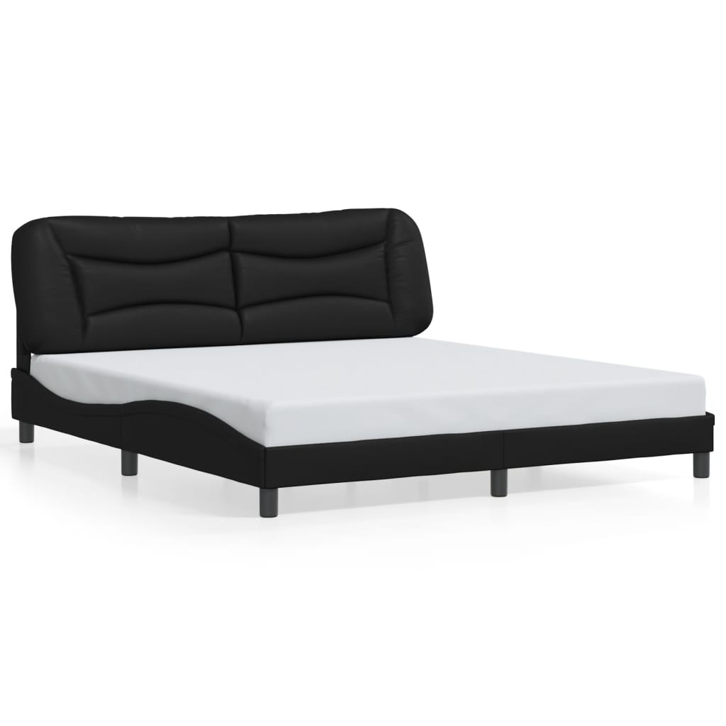 Bedframe met LED-verlichting kunstleer zwart 180x200 cm is nu te koop bij PeponiXL, paradijselijk wonen!