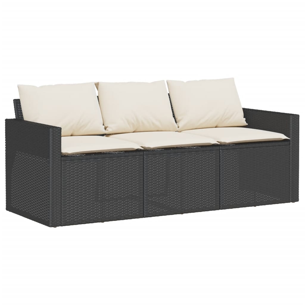 6-delige Loungeset met kussens poly rattan zwart is nu te koop bij PeponiXL, paradijselijk wonen!