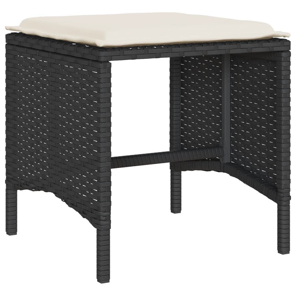 6-delige Loungeset met kussens poly rattan zwart is nu te koop bij PeponiXL, paradijselijk wonen!