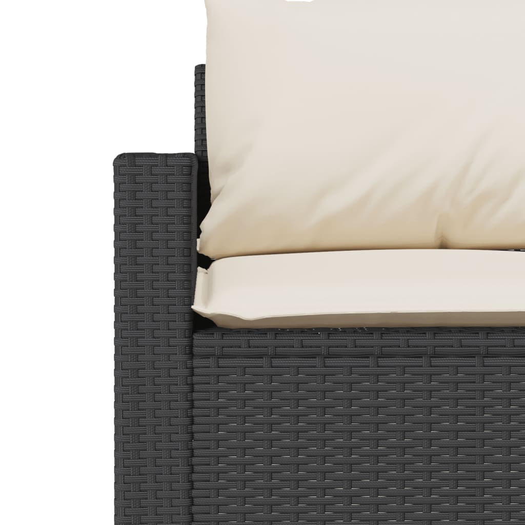 6-delige Loungeset met kussens poly rattan zwart is nu te koop bij PeponiXL, paradijselijk wonen!