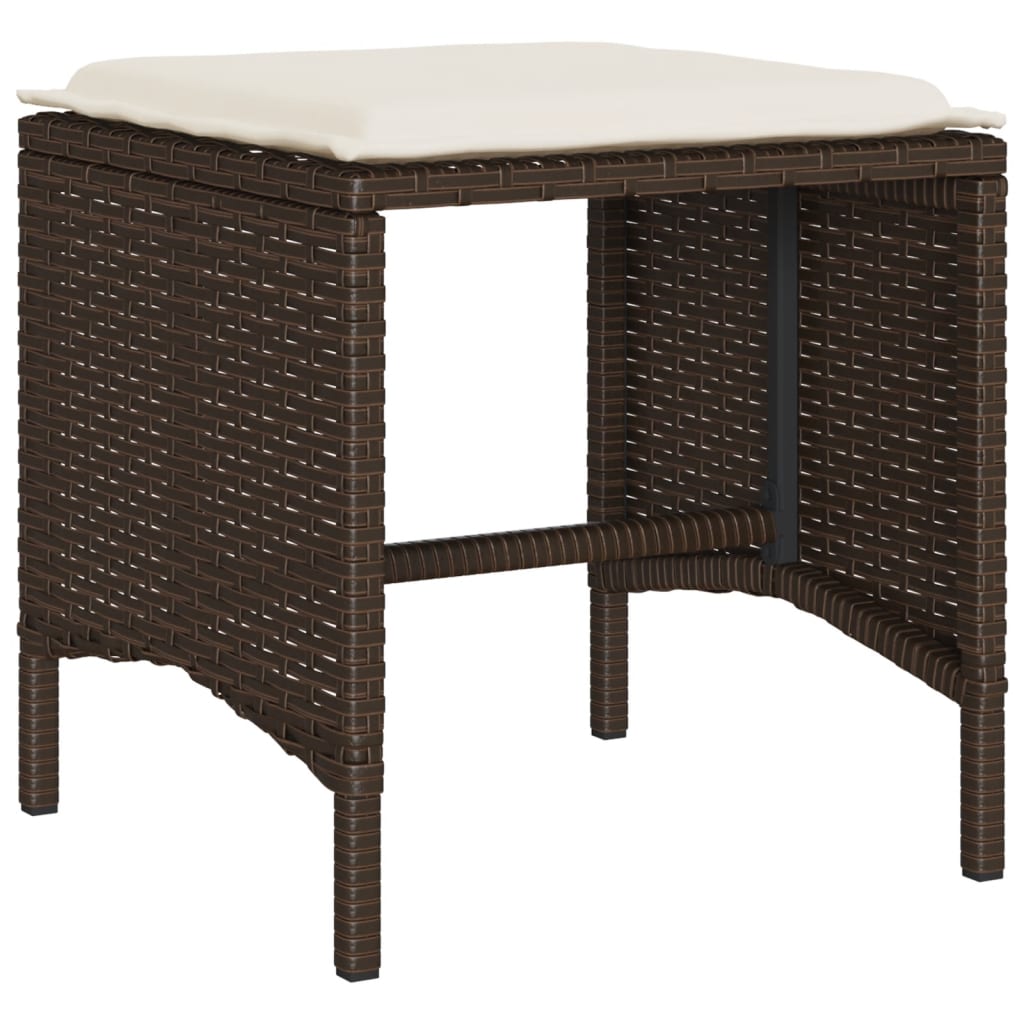 6-delige Loungeset met kussens poly rattan bruin is nu te koop bij PeponiXL, paradijselijk wonen!