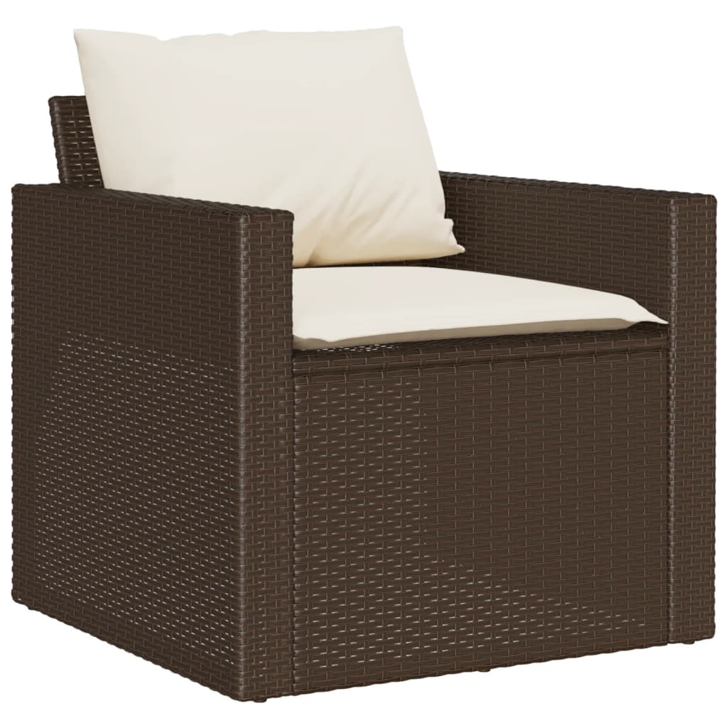 6-delige Loungeset met kussens poly rattan bruin is nu te koop bij PeponiXL, paradijselijk wonen!