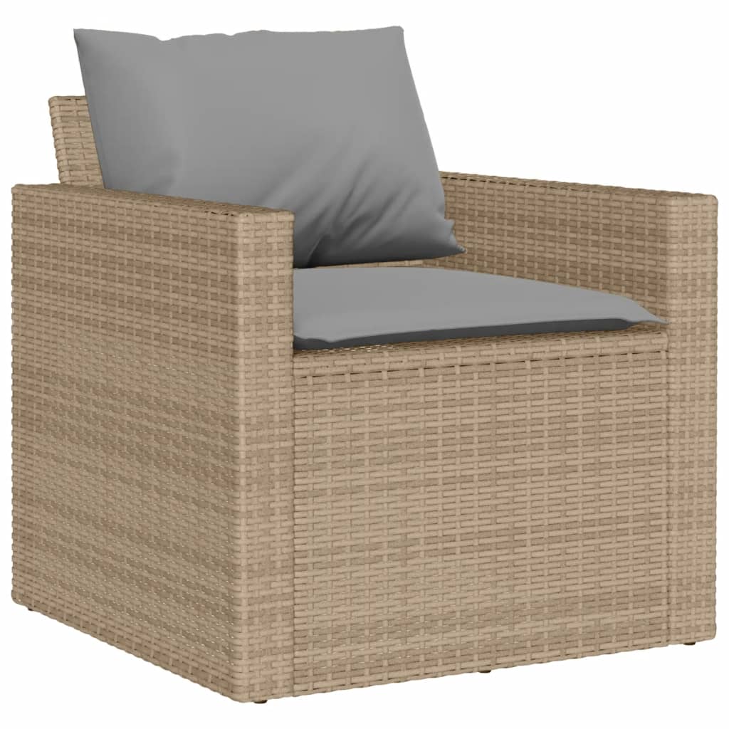 6-delige Loungeset met kussens poly rattan beige is nu te koop bij PeponiXL, paradijselijk wonen!