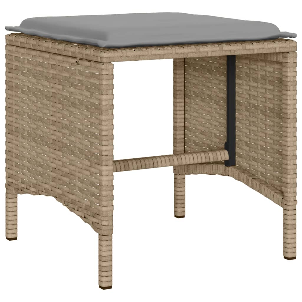 6-delige Loungeset met kussens poly rattan beige is nu te koop bij PeponiXL, paradijselijk wonen!