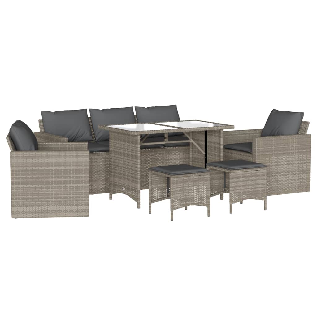 6-delige Loungeset met kussens poly rattan lichtgrijs is nu te koop bij PeponiXL, paradijselijk wonen!