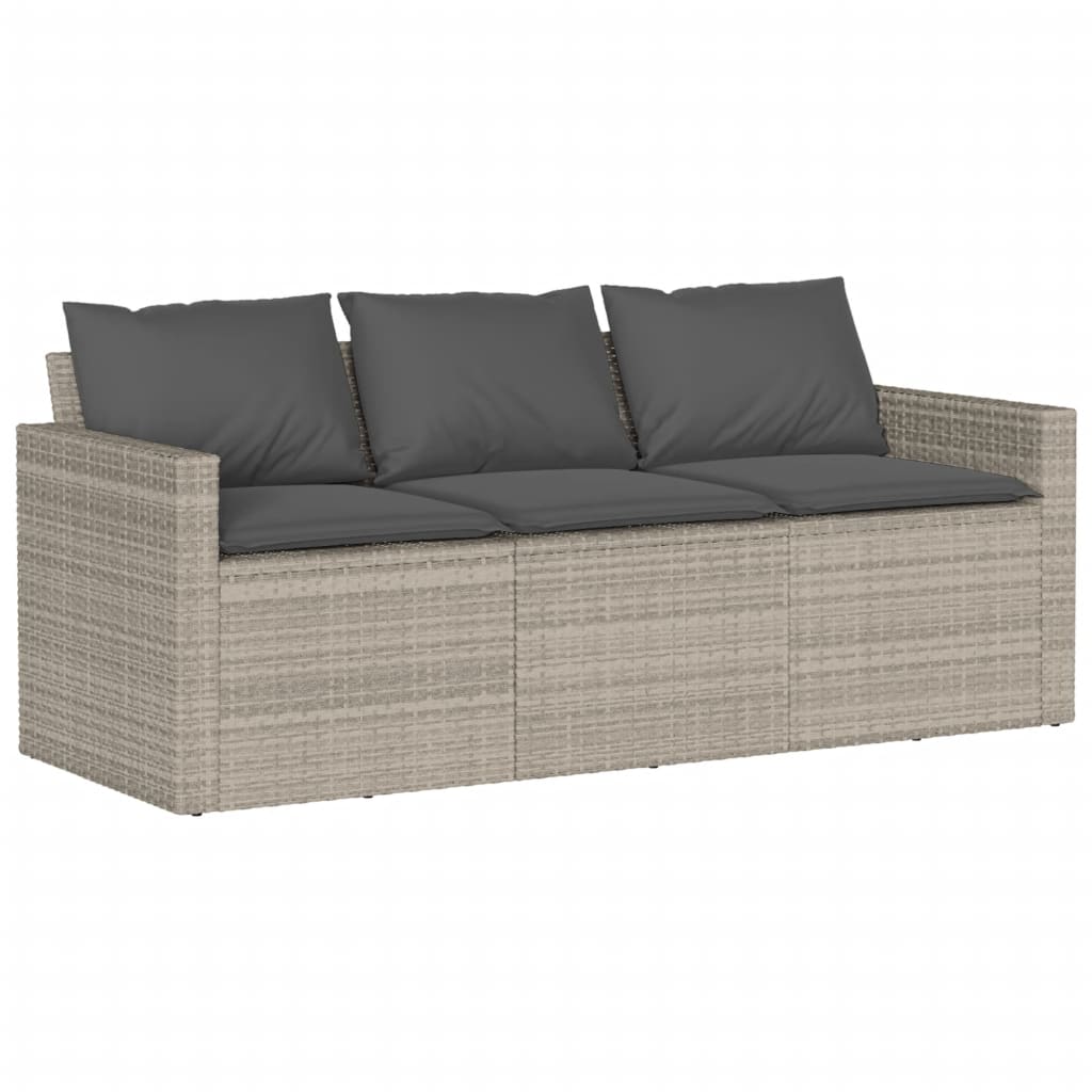 6-delige Loungeset met kussens poly rattan lichtgrijs is nu te koop bij PeponiXL, paradijselijk wonen!
