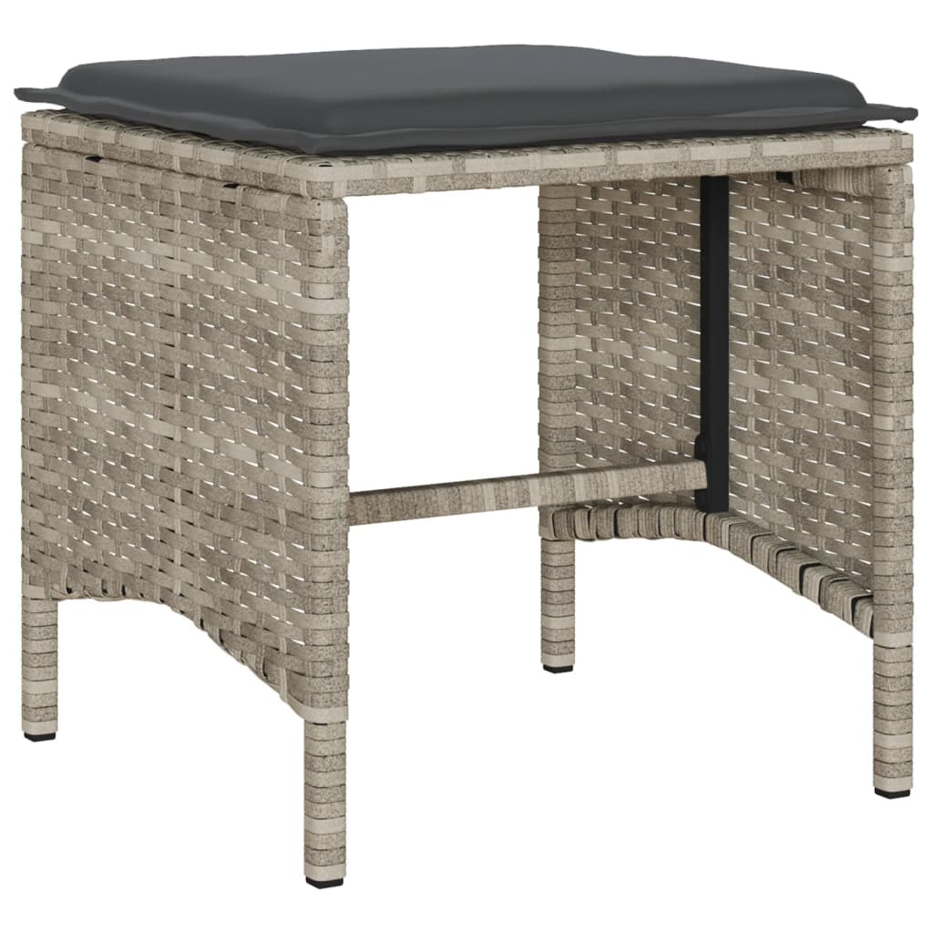 6-delige Loungeset met kussens poly rattan lichtgrijs is nu te koop bij PeponiXL, paradijselijk wonen!