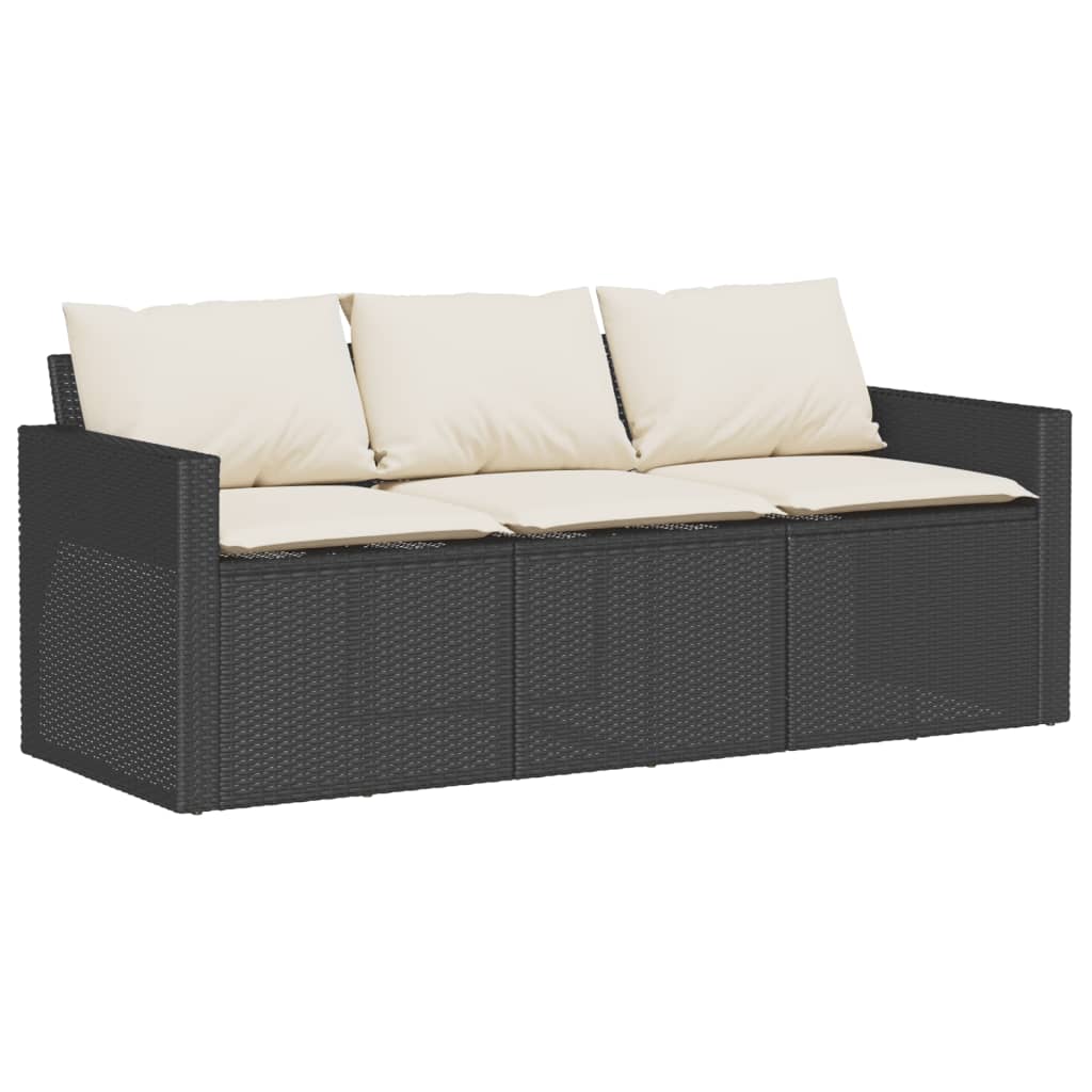 6-delige Loungeset met kussens poly rattan zwart is nu te koop bij PeponiXL, paradijselijk wonen!
