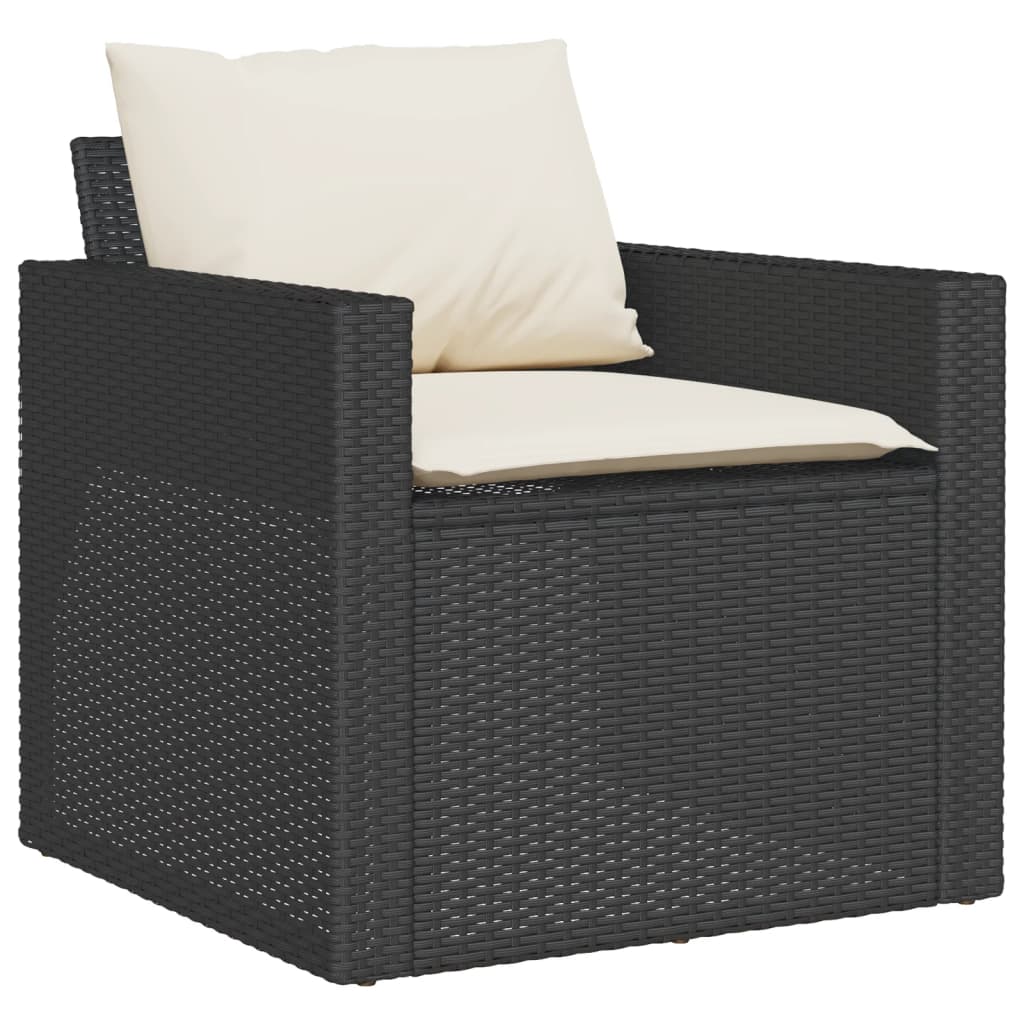 6-delige Loungeset met kussens poly rattan zwart is nu te koop bij PeponiXL, paradijselijk wonen!