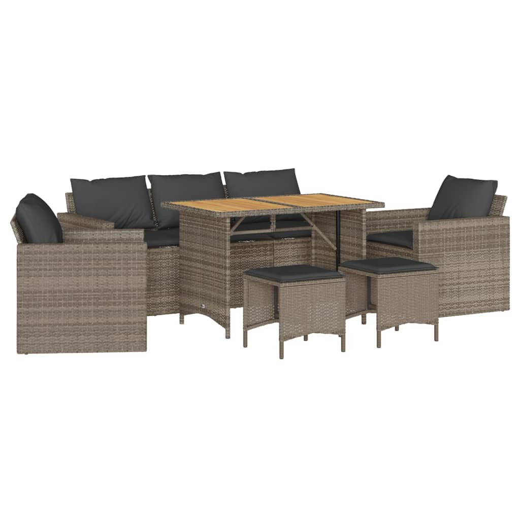 6-delige Loungeset met kussens poly rattan grijs is nu te koop bij PeponiXL, paradijselijk wonen!