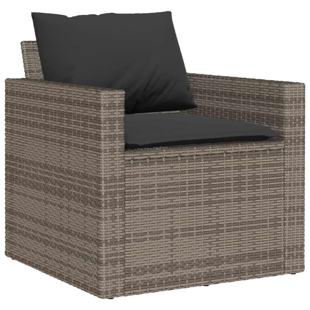 6-delige Loungeset met kussens poly rattan grijs is nu te koop bij PeponiXL, paradijselijk wonen!
