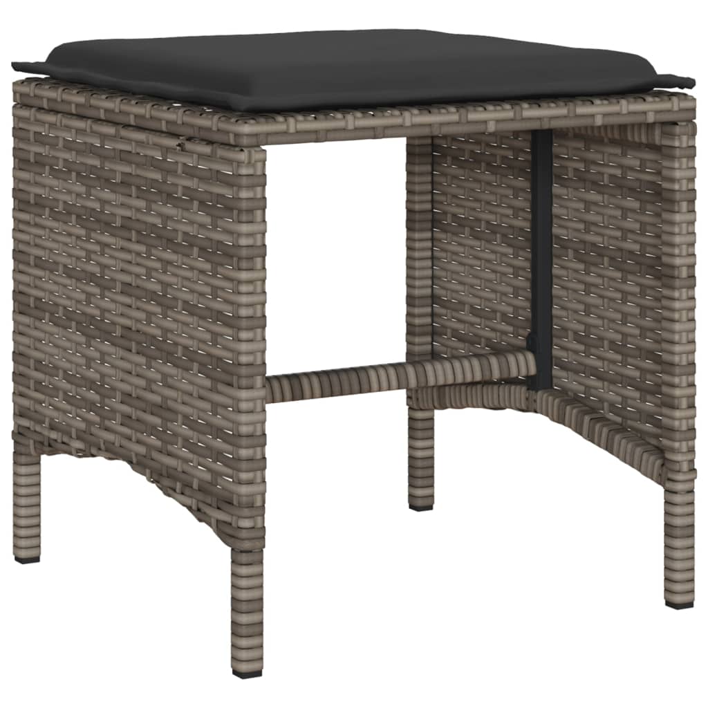 6-delige Loungeset met kussens poly rattan grijs is nu te koop bij PeponiXL, paradijselijk wonen!