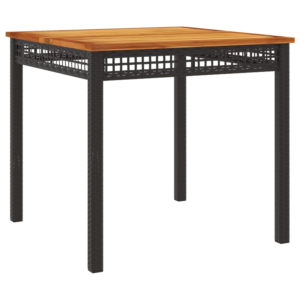 5-delige Tuinset met kussens poly rattan zwart