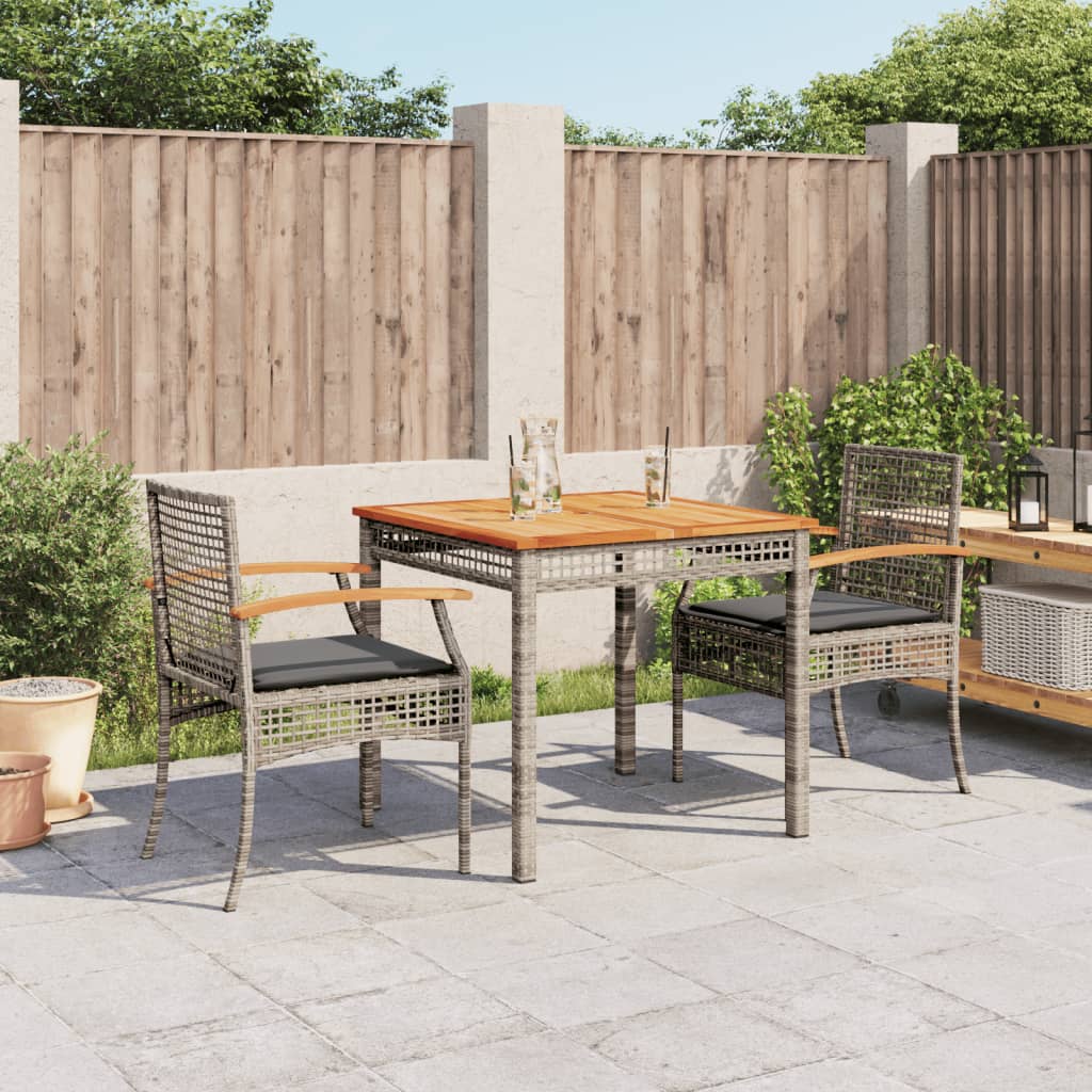3-delige Tuinset met kussens poly rattan grijs is nu te koop bij PeponiXL, paradijselijk wonen!