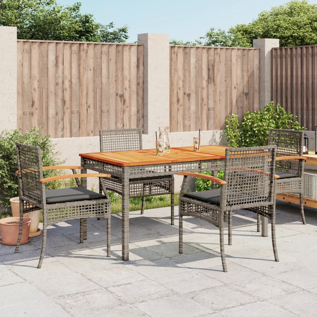5-delige Tuinset met kussens poly rattan grijs is nu te koop bij PeponiXL, paradijselijk wonen!