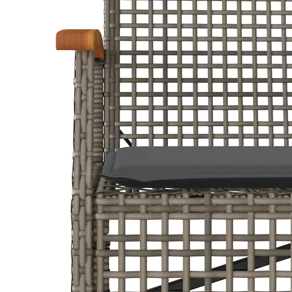 3-delige Tuinset met kussens poly rattan grijs is nu te koop bij PeponiXL, paradijselijk wonen!