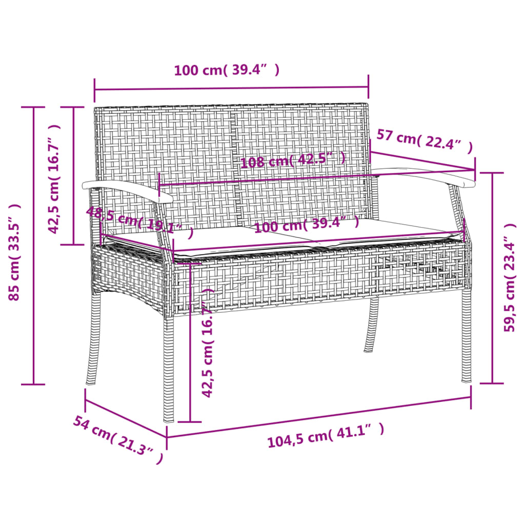 3-delige Tuinset met kussens poly rattan grijs is nu te koop bij PeponiXL, paradijselijk wonen!