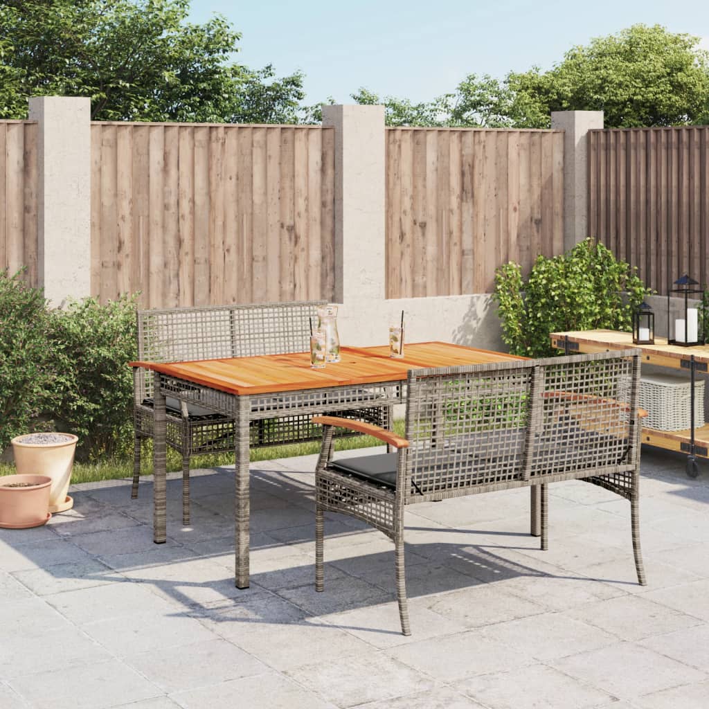 3-delige Tuinset met kussens poly rattan grijs is nu te koop bij PeponiXL, paradijselijk wonen!