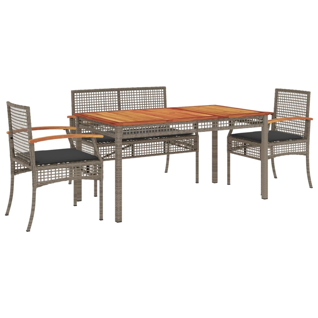 5-delige Tuinset met kussens poly rattan grijs is nu te koop bij PeponiXL, paradijselijk wonen!