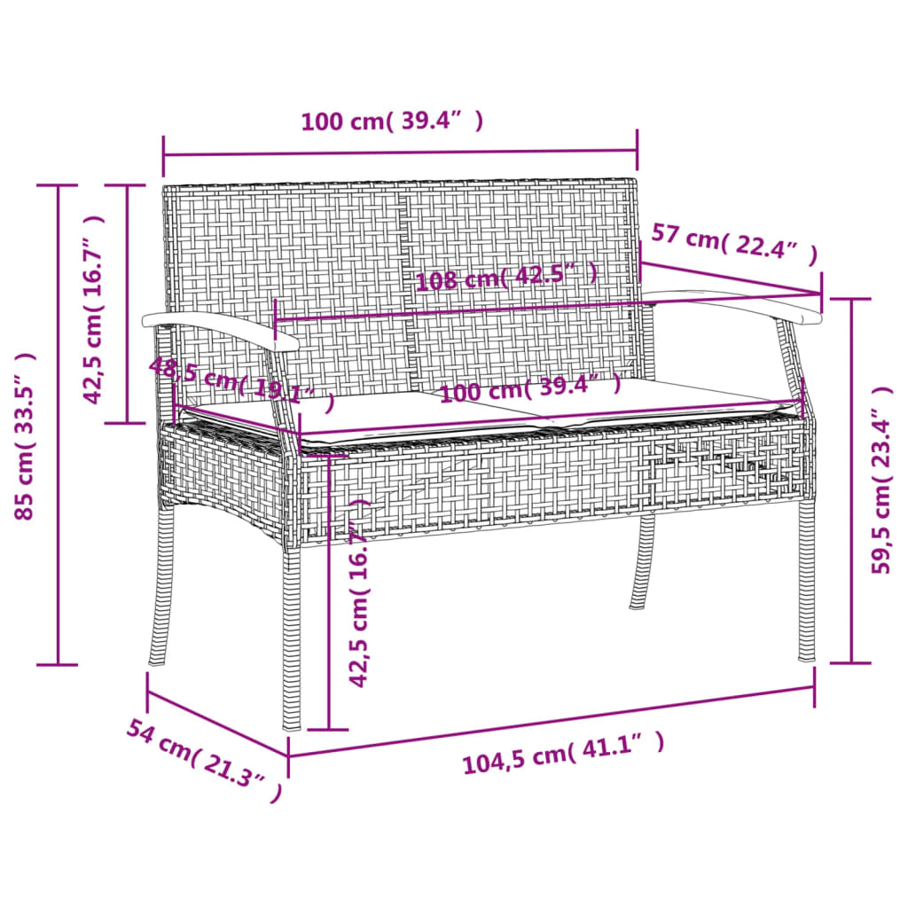 5-delige Tuinset met kussens poly rattan grijs is nu te koop bij PeponiXL, paradijselijk wonen!