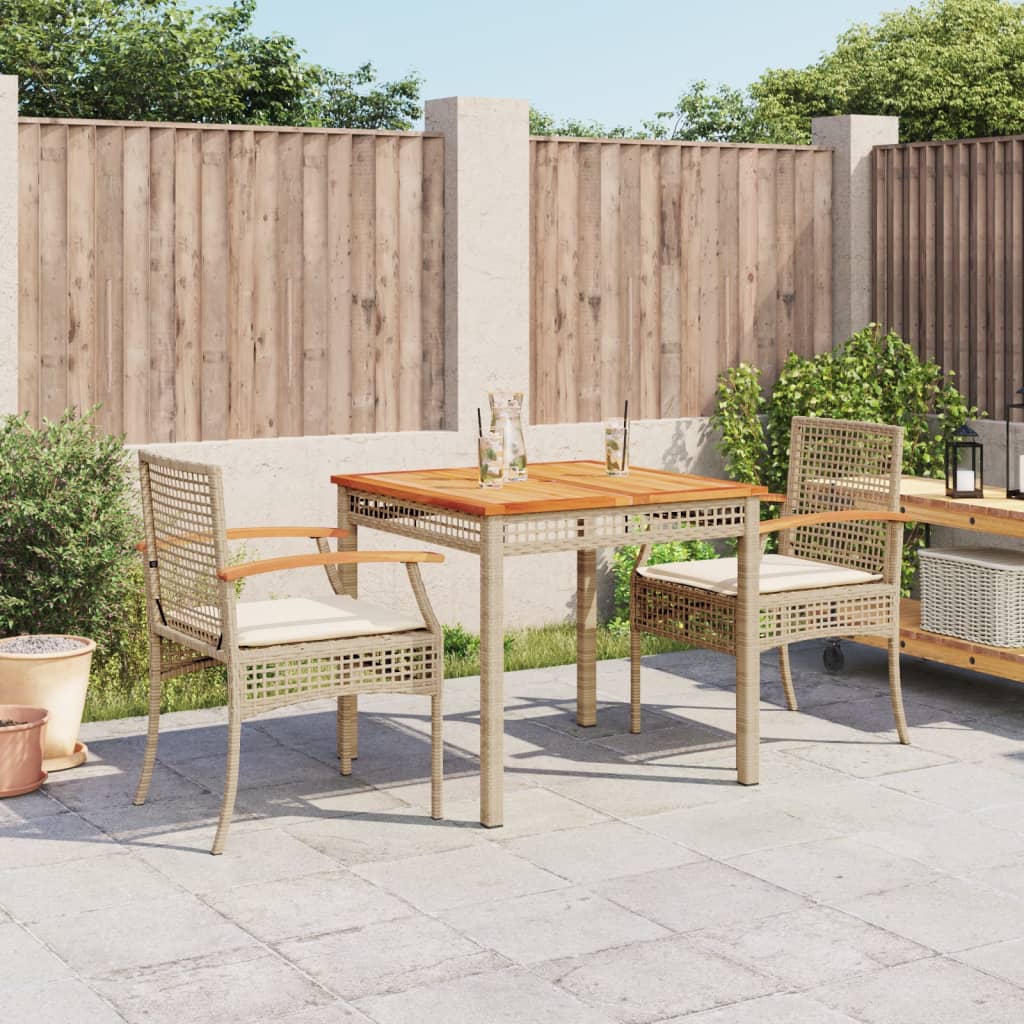 3-delige Tuinset met kussens poly rattan beige is nu te koop bij PeponiXL, paradijselijk wonen!