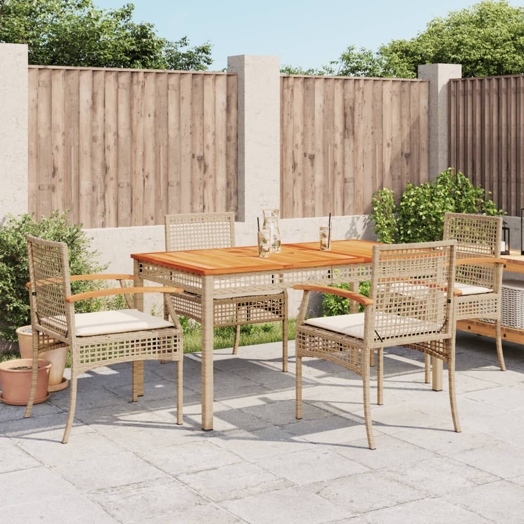 5-delige Tuinset met kussens poly rattan beige is nu te koop bij PeponiXL, paradijselijk wonen!