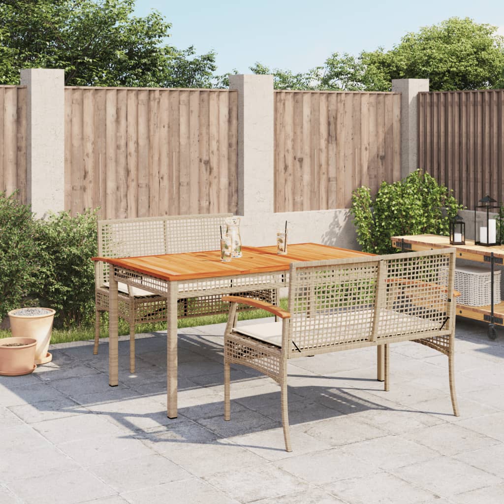 3-delige Tuinset met kussens poly rattan beige is nu te koop bij PeponiXL, paradijselijk wonen!