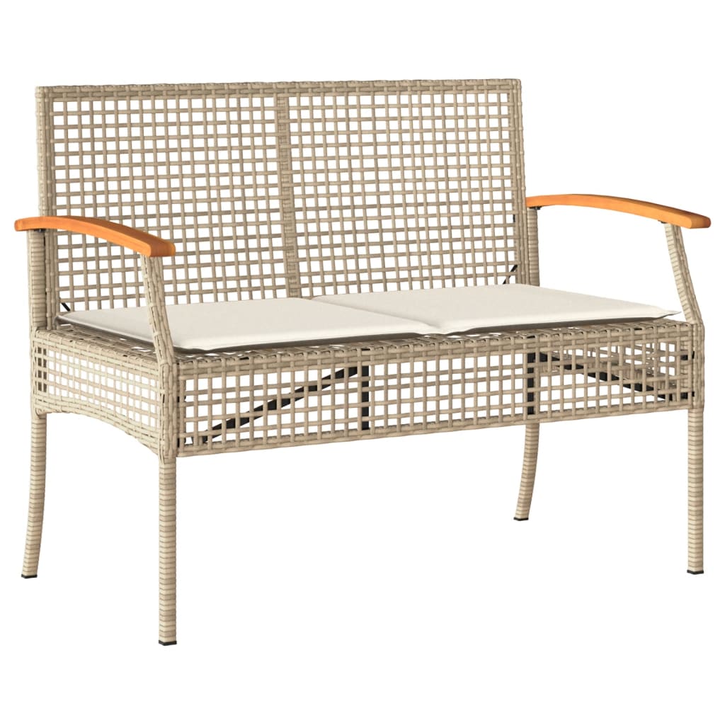 4-delige Tuinset met kussens poly rattan beige is nu te koop bij PeponiXL, paradijselijk wonen!