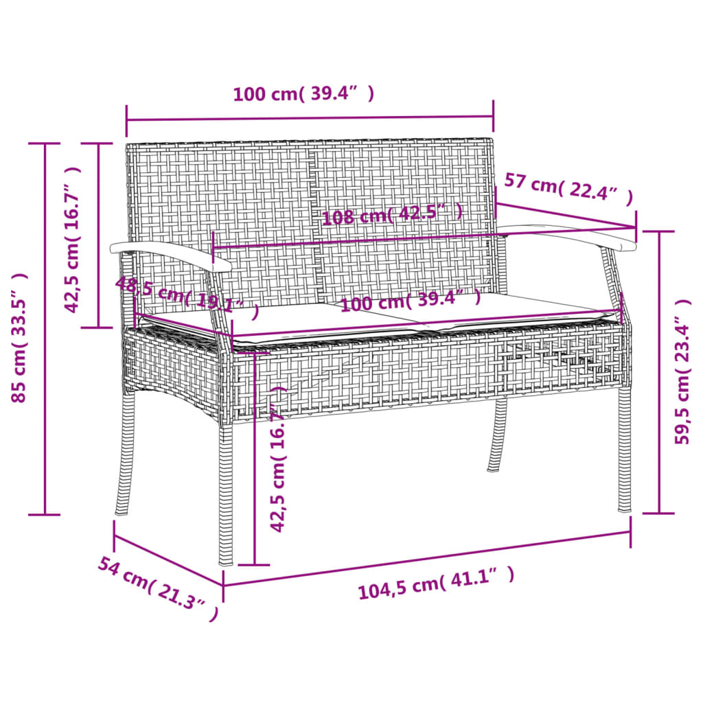 4-delige Tuinset met kussens poly rattan beige is nu te koop bij PeponiXL, paradijselijk wonen!