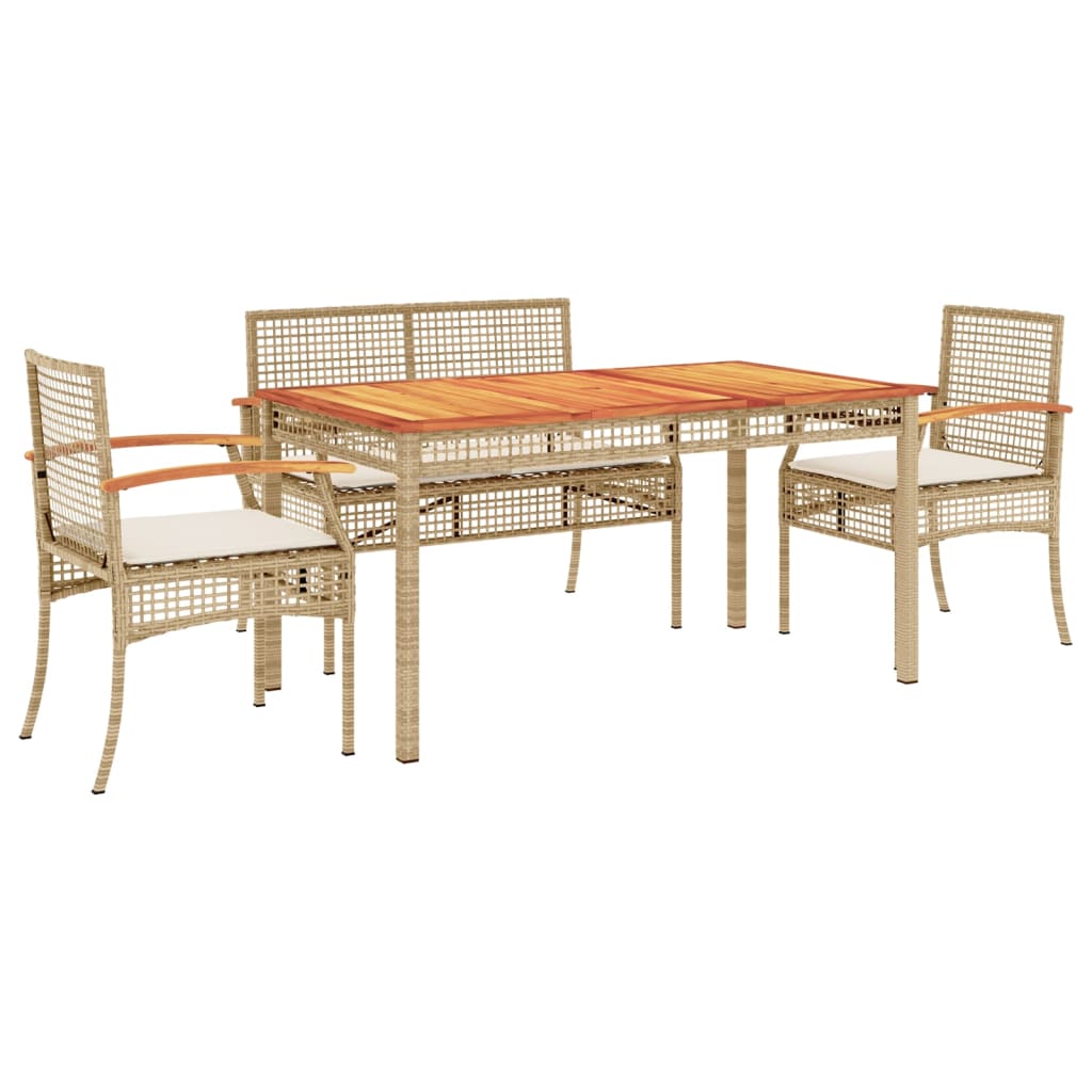 5-delige Tuinset met kussens poly rattan beige is nu te koop bij PeponiXL, paradijselijk wonen!