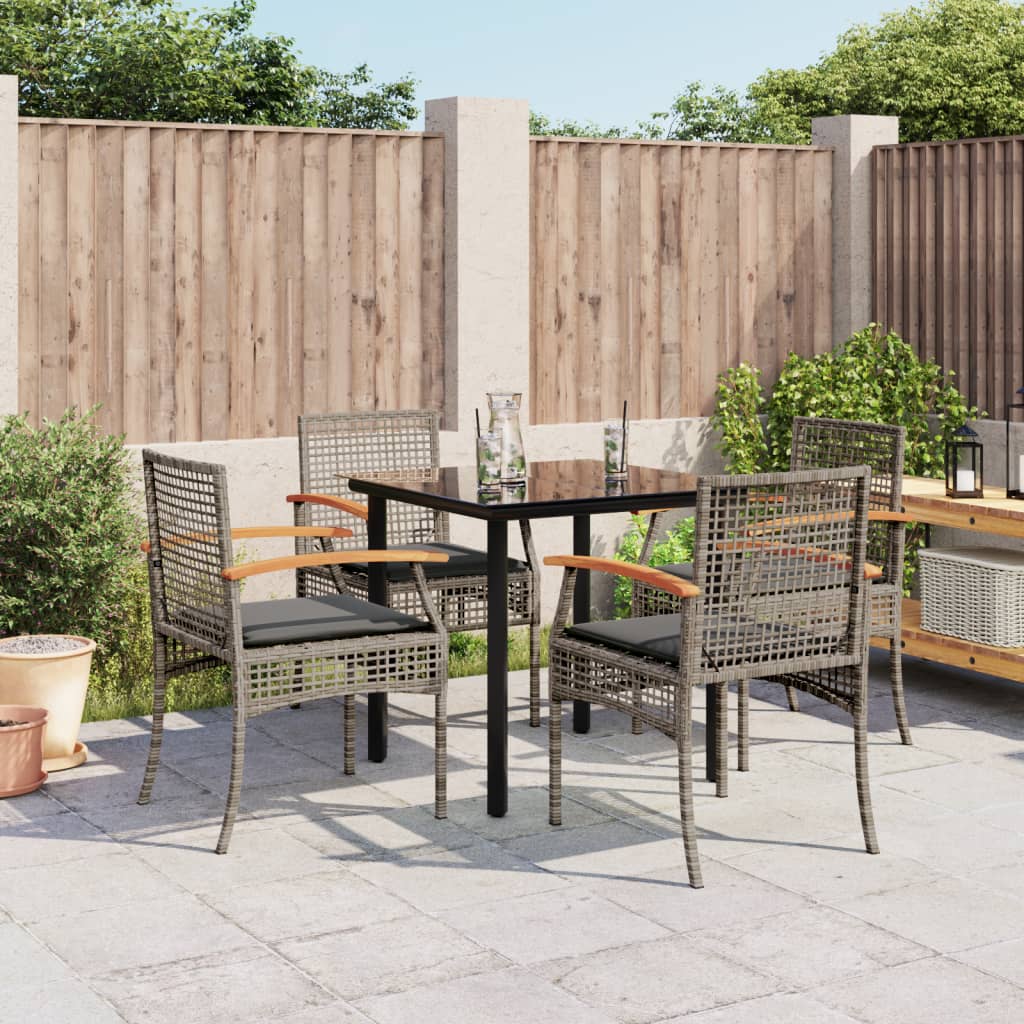 5-delige Tuinset met kussens poly rattan grijs is nu te koop bij PeponiXL, paradijselijk wonen!