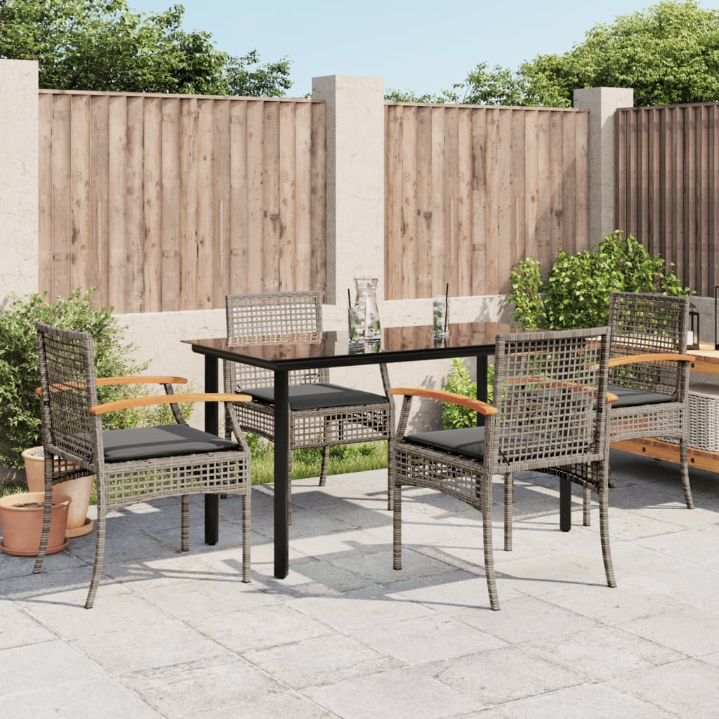 5-delige Tuinset met kussens poly rattan grijs is nu te koop bij PeponiXL, paradijselijk wonen!