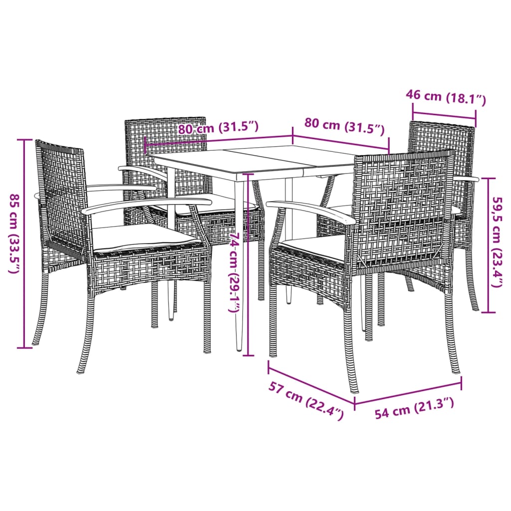 5-delige Tuinset met kussens poly rattan beige is nu te koop bij PeponiXL, paradijselijk wonen!