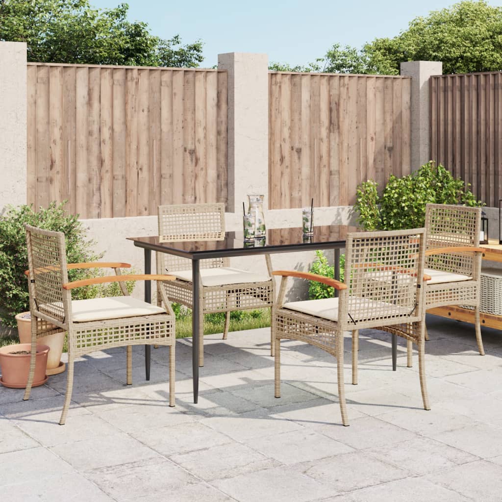 5-delige Tuinset met kussens poly rattan beige is nu te koop bij PeponiXL, paradijselijk wonen!