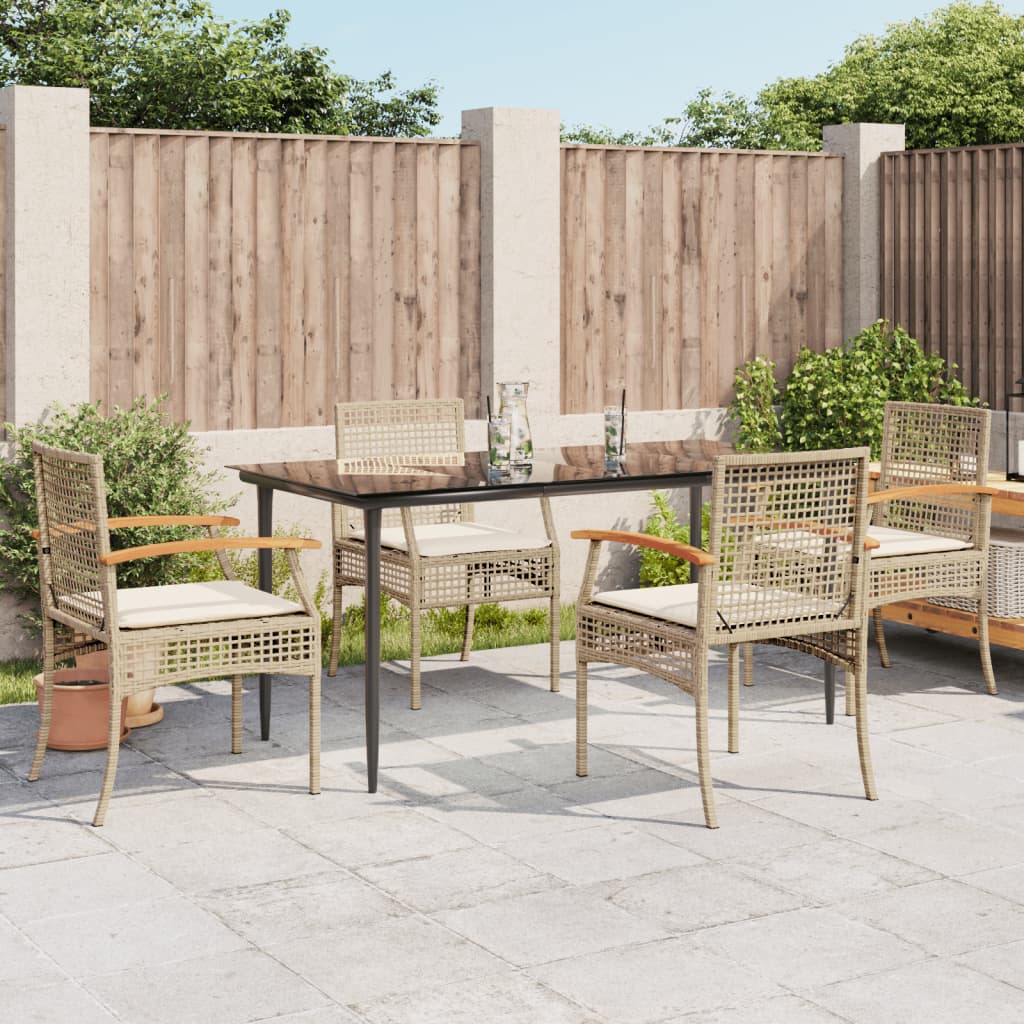5-delige Tuinset met kussens poly rattan beige is nu te koop bij PeponiXL, paradijselijk wonen!