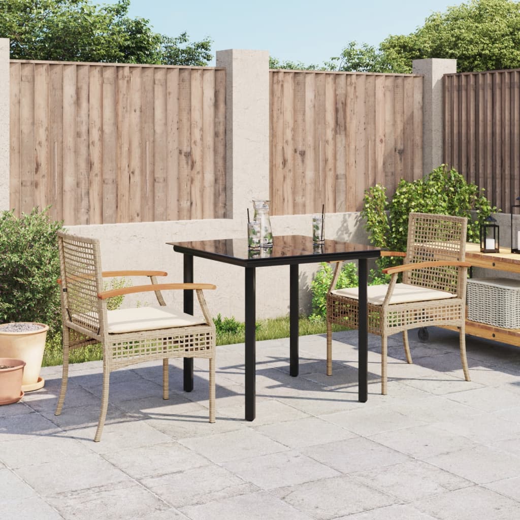 3-delige Tuinset met kussens poly rattan beige is nu te koop bij PeponiXL, paradijselijk wonen!