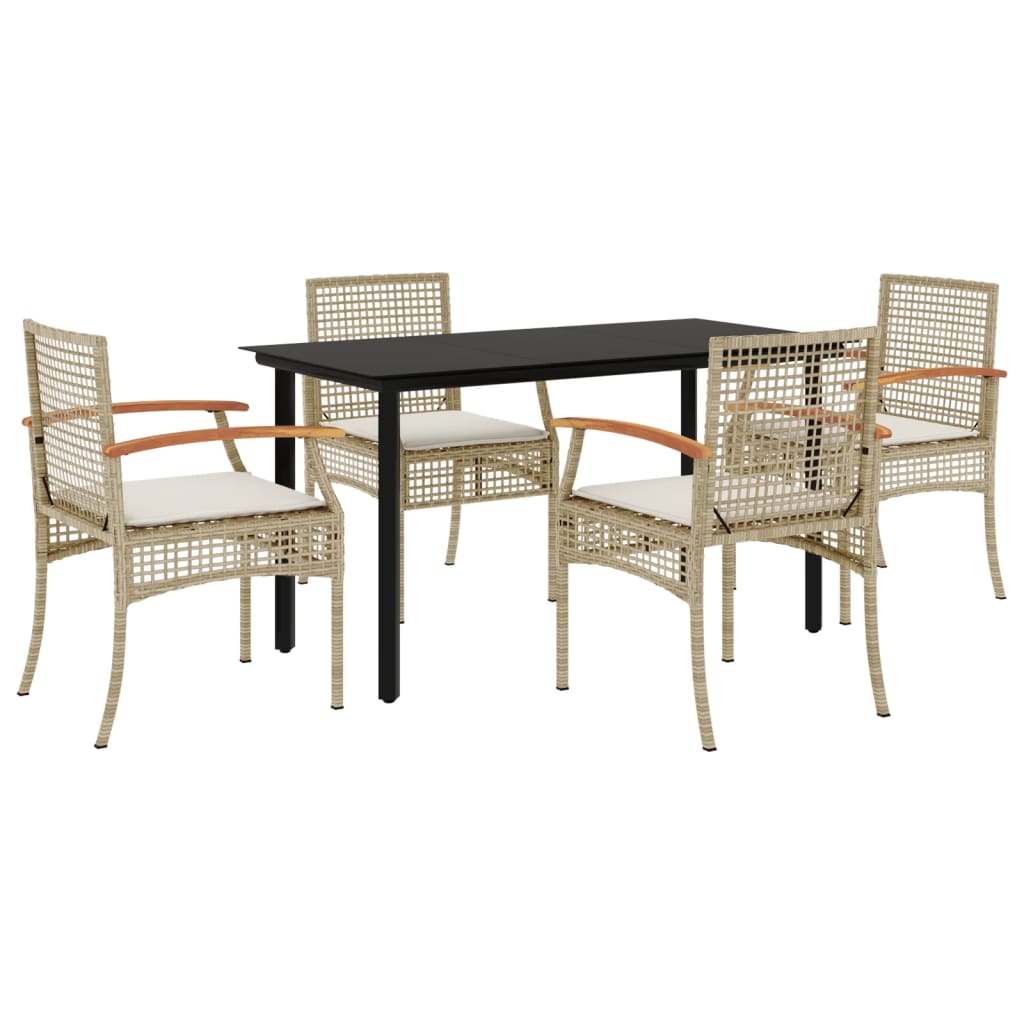 5-delige Tuinset met kussens poly rattan beige is nu te koop bij PeponiXL, paradijselijk wonen!