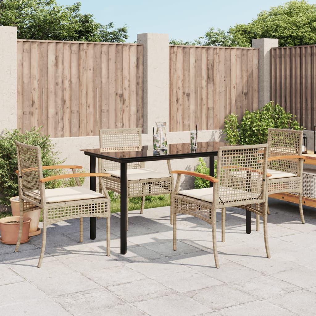 5-delige Tuinset met kussens poly rattan beige is nu te koop bij PeponiXL, paradijselijk wonen!