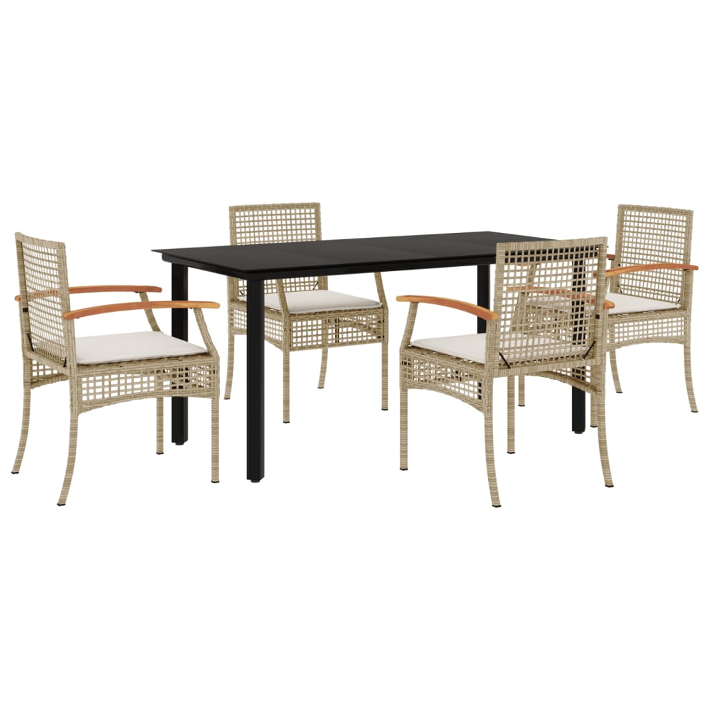 5-delige Tuinset met kussens poly rattan beige is nu te koop bij PeponiXL, paradijselijk wonen!