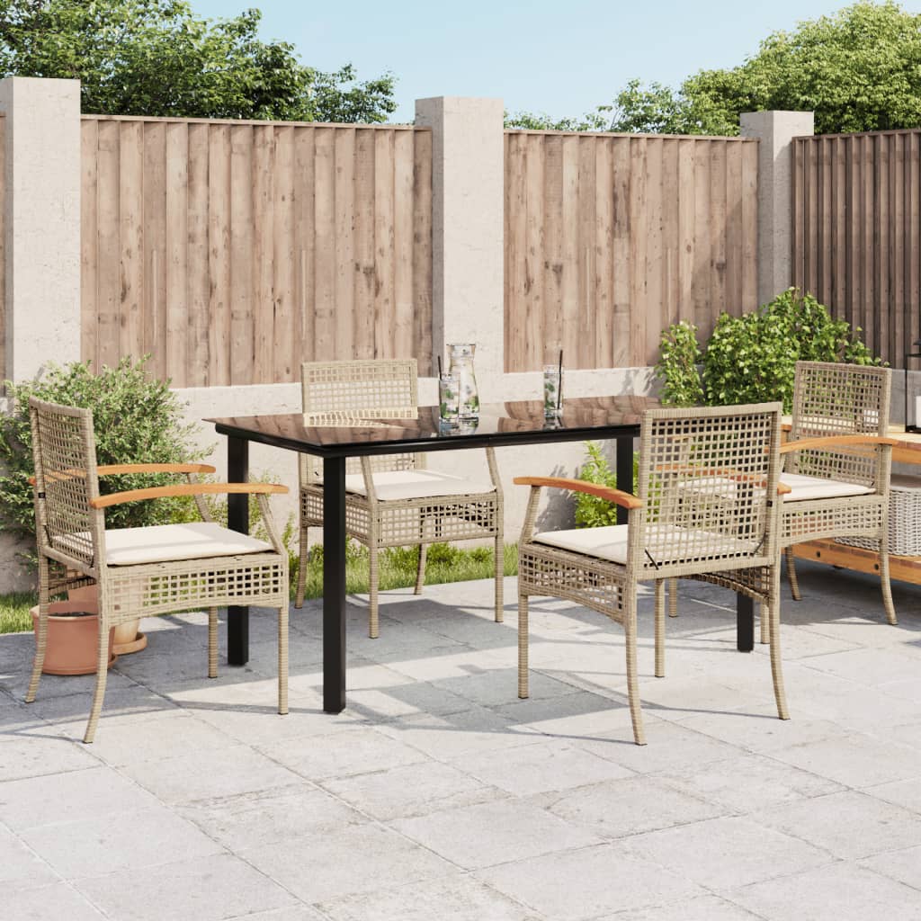 5-delige Tuinset met kussens poly rattan beige is nu te koop bij PeponiXL, paradijselijk wonen!