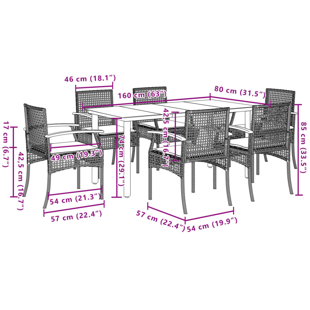 7-delige Tuinset met kussens poly rattan beige is nu te koop bij PeponiXL, paradijselijk wonen!
