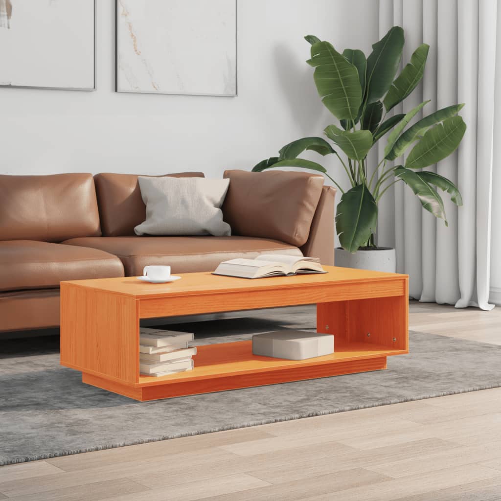 Salontafel 110x50x33,5 cm massief grenenhout wasbruin is nu te koop bij PeponiXL, paradijselijk wonen!