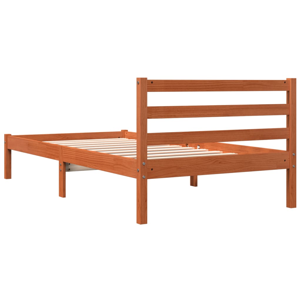 Bedframe zonder matras massief grenenhout wasbruin 75x190 cm is nu te koop bij PeponiXL, paradijselijk wonen!
