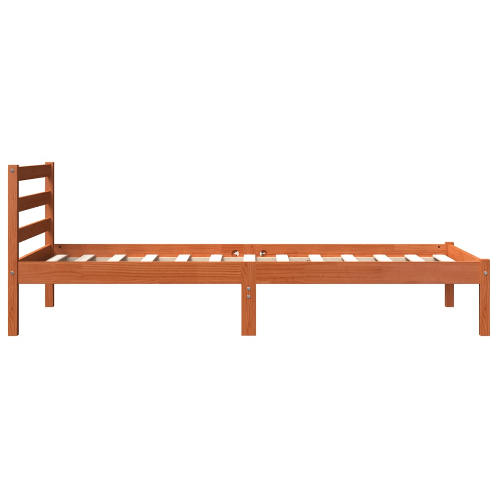 Bedframe zonder matras massief grenenhout wasbruin 90x190 cm is nu te koop bij PeponiXL, paradijselijk wonen!