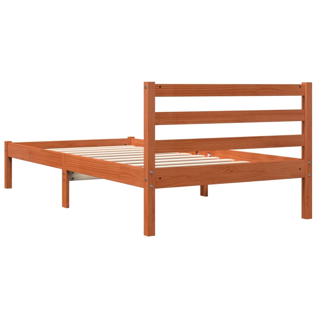 Bedframe zonder matras massief grenenhout wasbruin 90x190 cm is nu te koop bij PeponiXL, paradijselijk wonen!