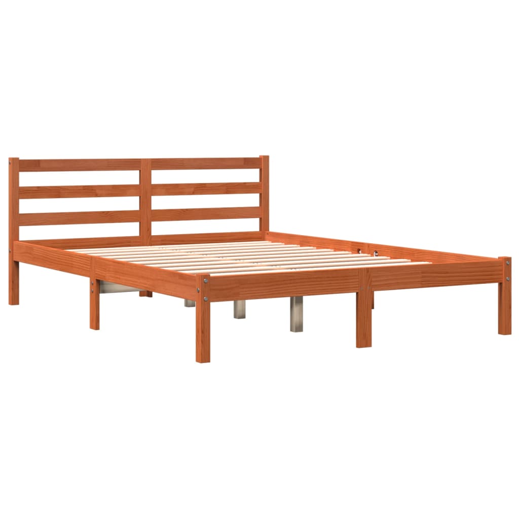 Bedframe zonder matras massief grenenhout wasbruin 120x190 cm is nu te koop bij PeponiXL, paradijselijk wonen!